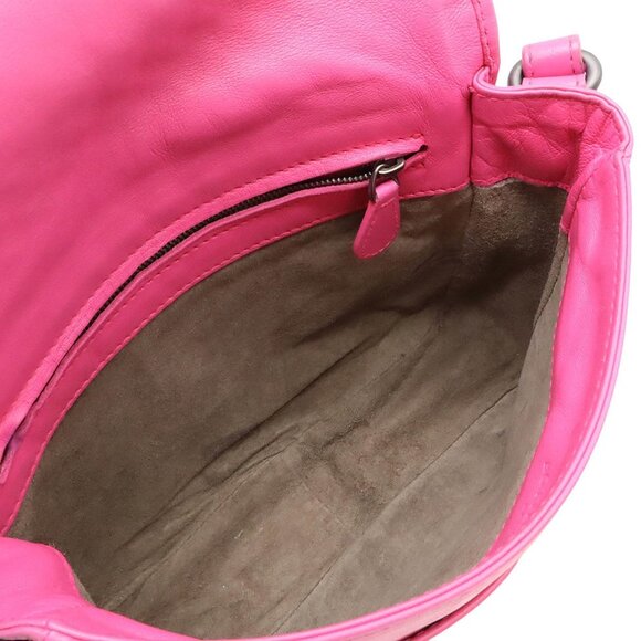 BOTTEGA VENETA Pink Leather Intrecciato Shoulder Bag - Picture 7 of 8